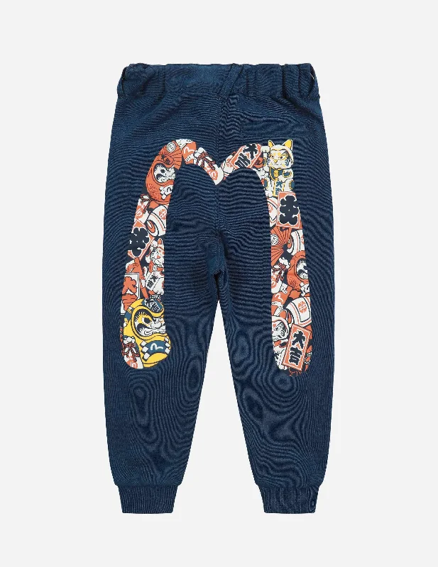 Daruma and Kamon Print Sweatpants