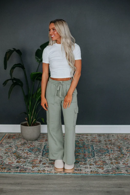 Do Not Disturb Cargo Lounge Pants - Sage