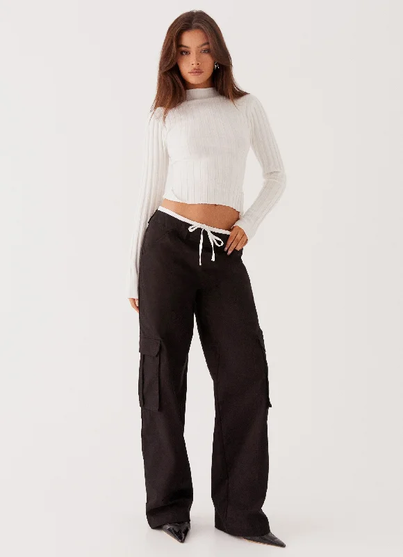 Grace Lily Cargo Pants - Black