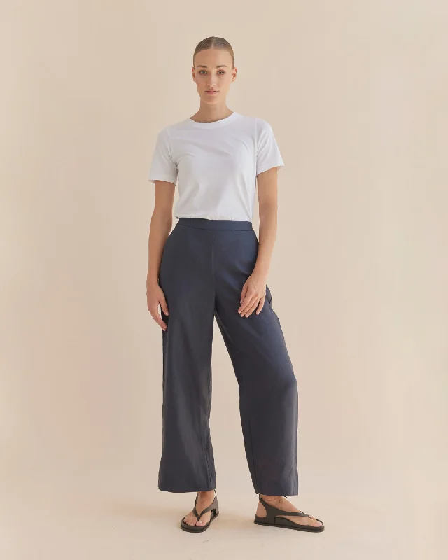 Mabel Linen Pant - Navy