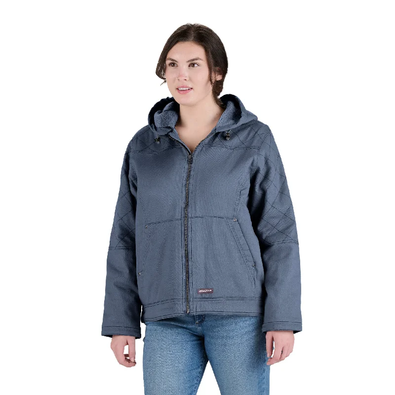 Women's Sherpa-Lined Twill Hooded Work Jacket