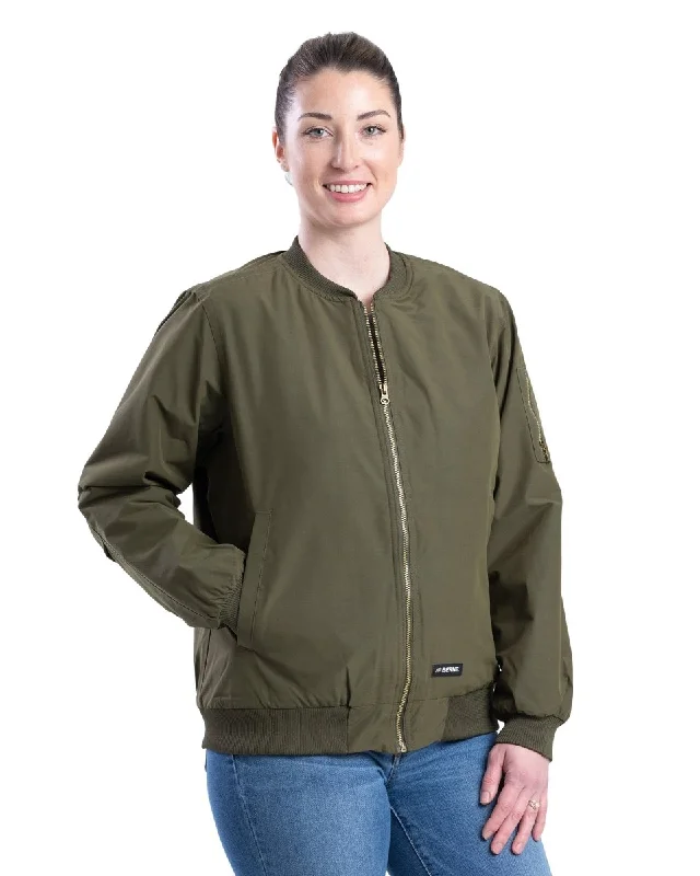 Women's Green Aviator Bomber Jacket