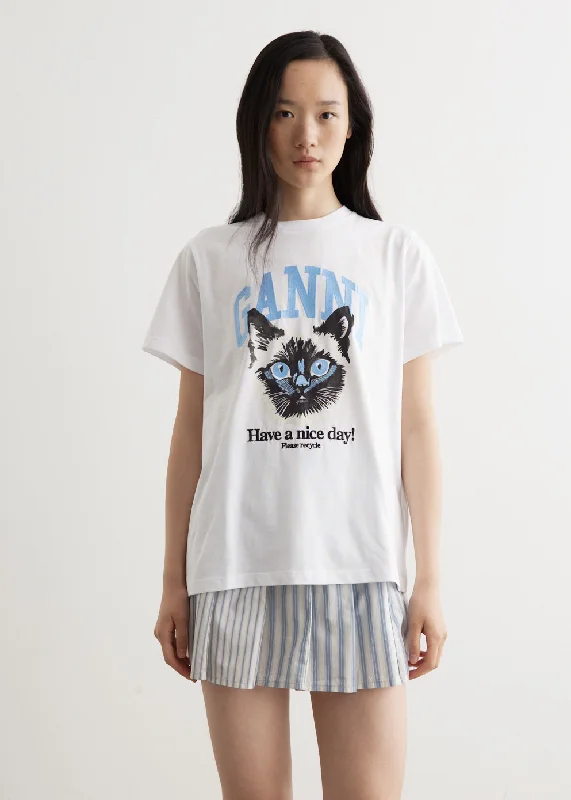 Basic Jersey Cat Relaxed T-Shirt