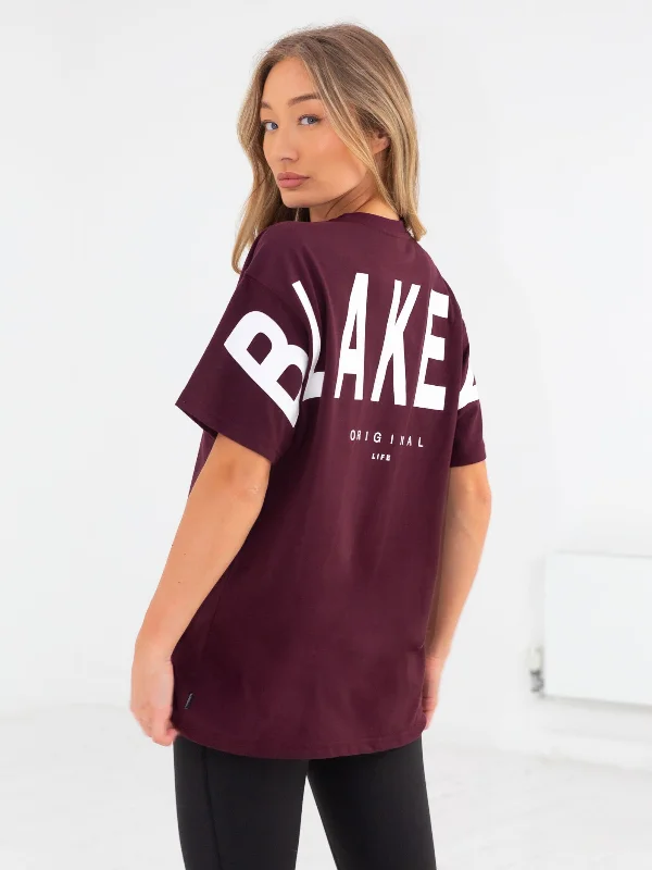 Isabel Oversized T-Shirt - Dark Burgundy