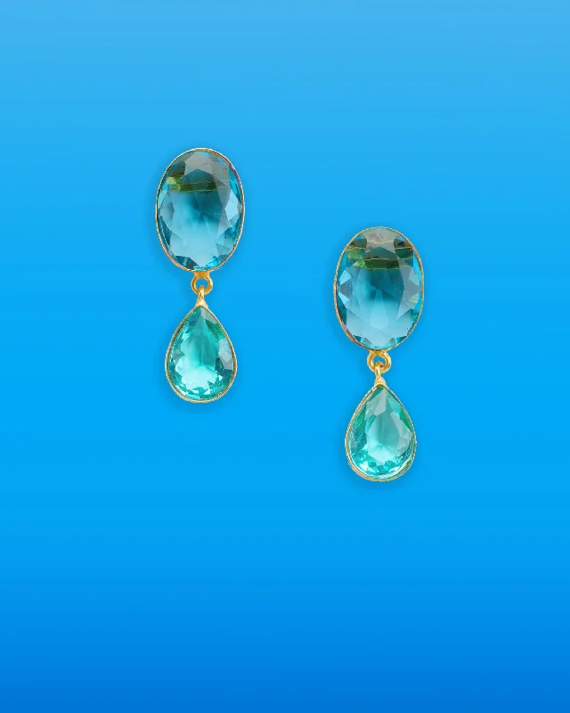 Chiara Dewdrop Earrings in Bermuda Blues