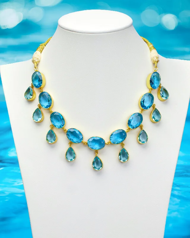 Chiara Dewdrop Necklace in Bermuda Blues