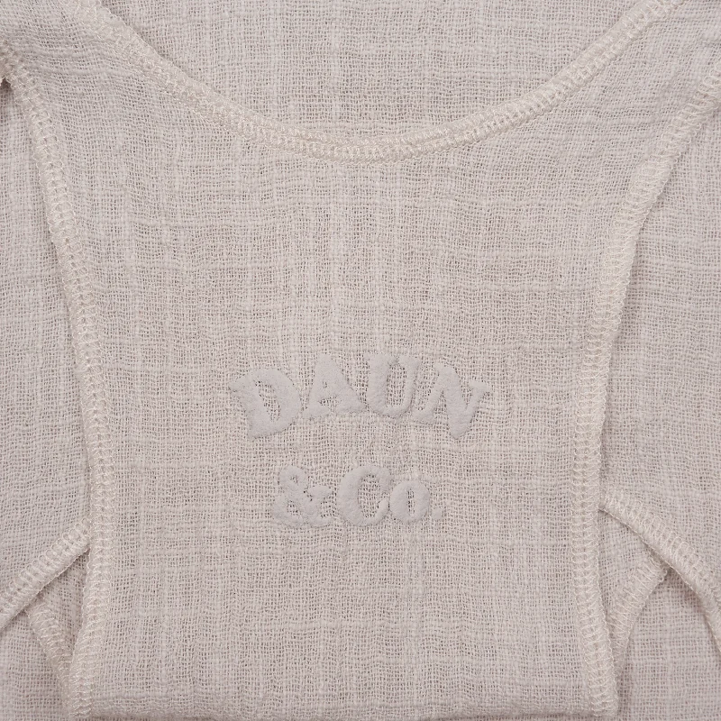 DAUN RACER TANK TOP - Cotton Gauze | Light Grey Greige