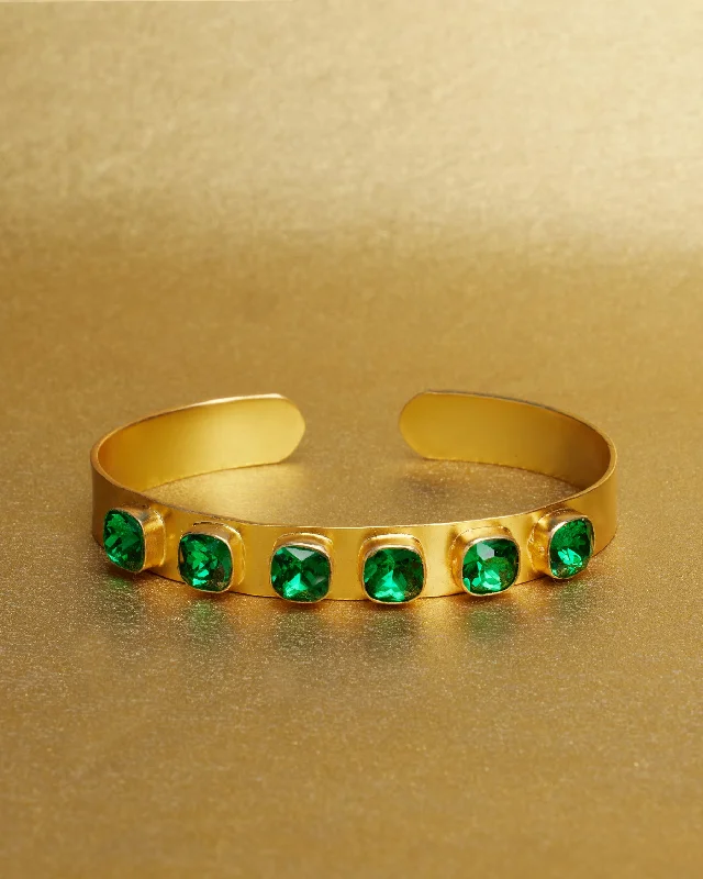 Finley Cuff Bracelet in Emerald Green