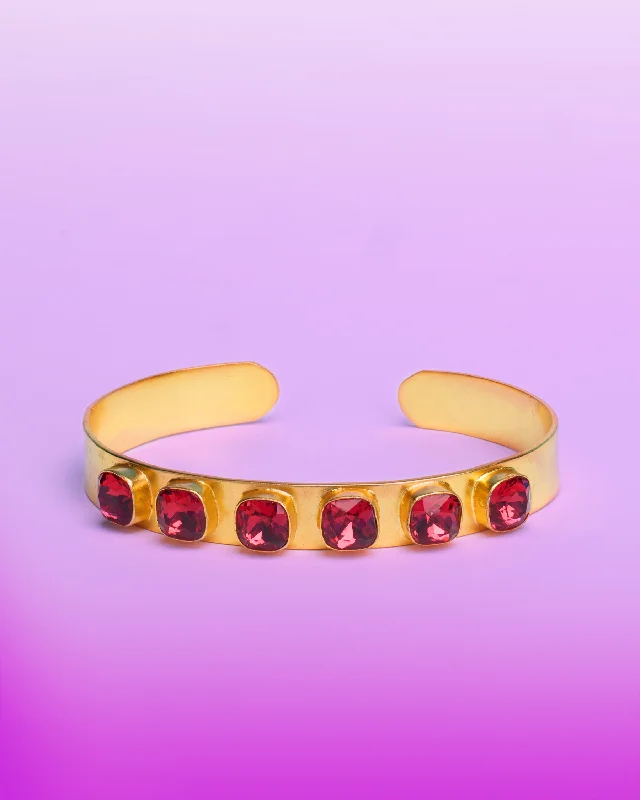 Finley Cuff Bracelet in Ruby Red