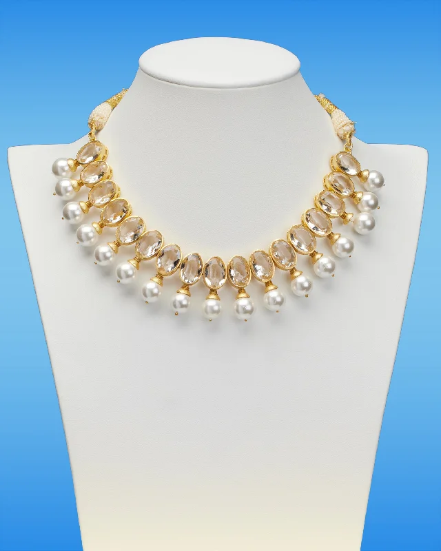 Gia Statement Necklace in Clear Crystal