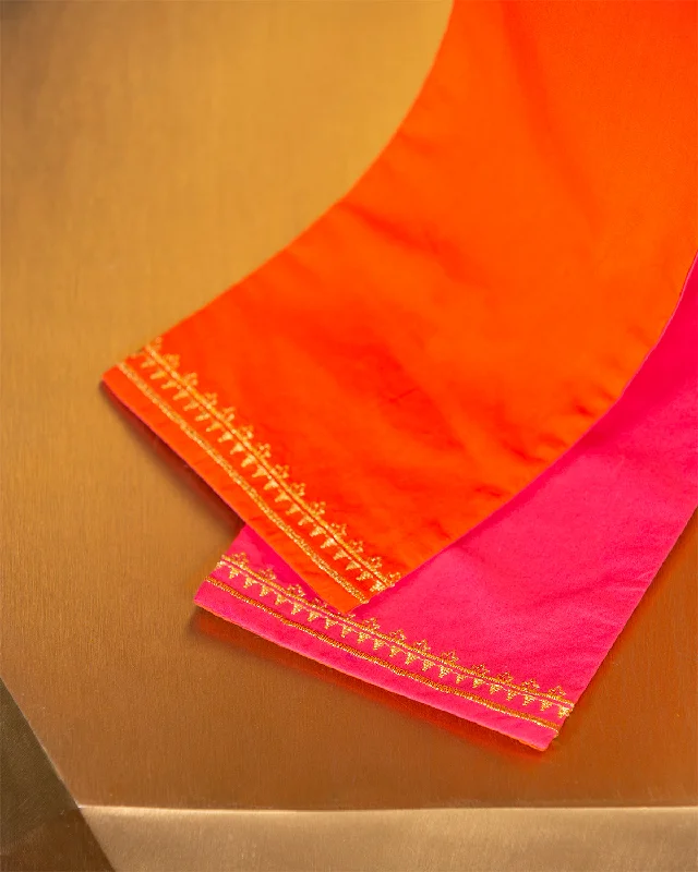 Maharani Reversible Sash Belt in Fuchsia and Coral Orange