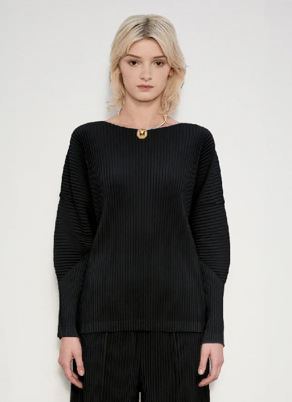 Plissee Long Sleeve Top