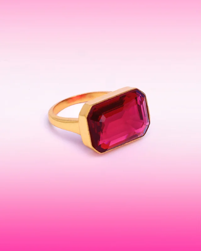 Regency Statement Ring in Ruby Red