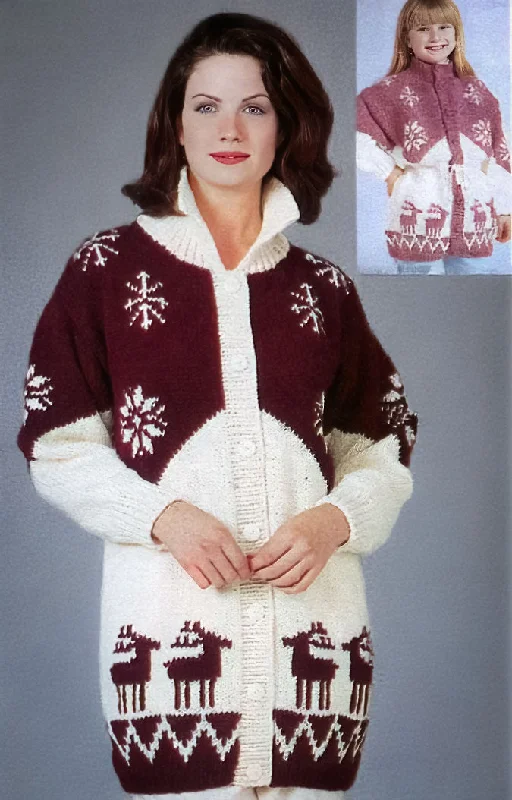 Ladies' Deer And Snowflake Coat Pattern