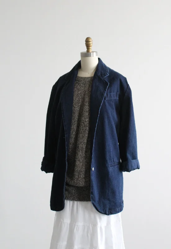 indigo denim blazer